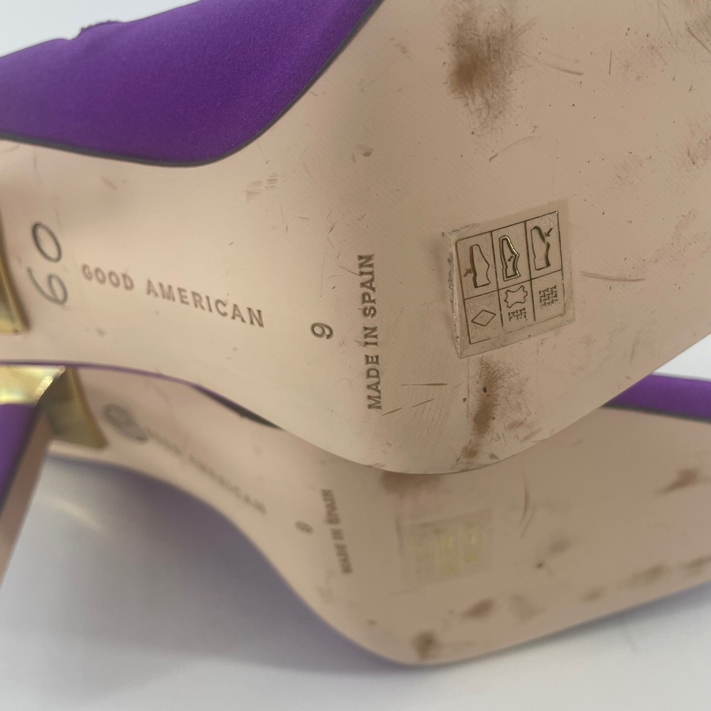 Good American Cinder-Ella Purple Neoprene Sock Boots Pointed Toe Stiletto Size 9 - Picture 10 of 10
